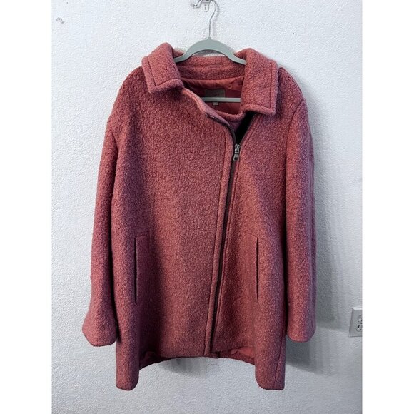 Loft pink wool textured moto coat women size XL - Picture 1 of 7